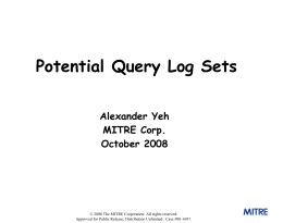 Potential query log sets