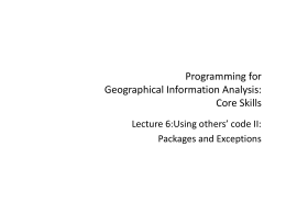 Lecture 5. The Core Java Language &ndash; Packages and Exceptions