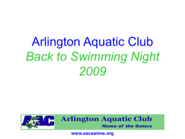 Arlington Aquatic Club Parent Information Meeting