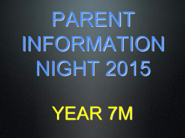 PARENT INFORMATION NIGHT 2010