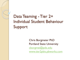 Data Teaming - Tier 2+ Individual Student Behavior Support