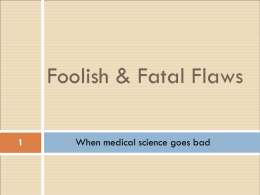Fatal flaws - Transfusion medicine