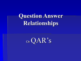 Question Answer Relationships