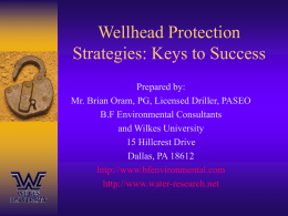 Wellhead Protection Strategies: Keys to Success