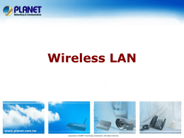 Sales Guide for WLAN - Welcome to PLANET Technology