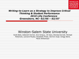 Writing-to-Learn as a Strategy to Improve Critical