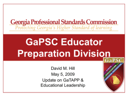 GaPSC Educator Preparation Division