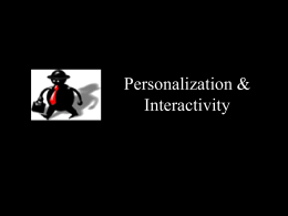 Personalization & Interactivity