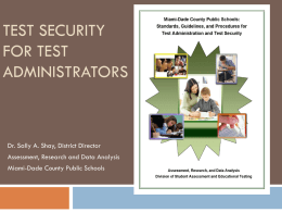 Test Security for Test Administrators - Miami