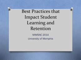 Strategies for Student Success and Retention