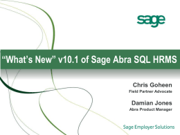 Sage Abra SQL HRMS version 10.1