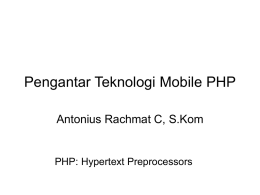 Pengantar Teknologi MobilePHP