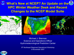 What’s New at NCEP? An overview of the HPC Winter Weather