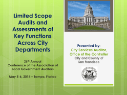 Citywide Audit Programs - Association of Local Government