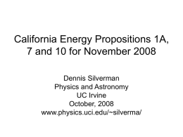 Energy Propositions for California in November 2008