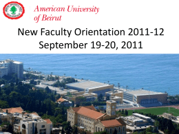 New Faculty orientation 2009-10 September 23