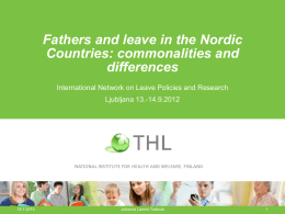 Fathers and leave in the Nordic Countries: commonalities
