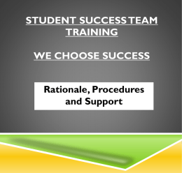 Student Success Team Training