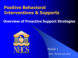 Positive Behavioral Supports