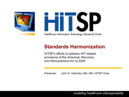 Introduction to the HITSP