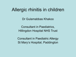 Allergic rhinitis in children