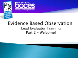 Evidence Based Observation Part 2 2 Hour Group Day 1