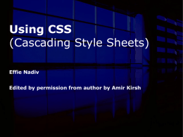 Using CSS (Cascading Style Sheets)