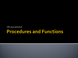 Procedures - School of Computing Homepage