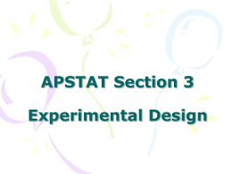 APSTAT Section 3 Experimental Design