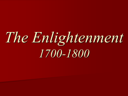 The Enlightenment 1700-1800