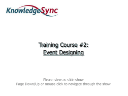 Vineyardsoft Training Presents: KnowledgeSync 2000