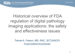 Historical overview of FDA regulation of digital pathology