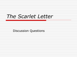 The Scarlet Letter - Mrs Ma's English SMIC