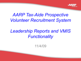 AARP Tax-Aide Prospective Volunteer Recruitment System