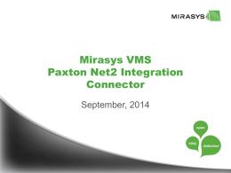 Mirasys VMS Optex PIE SIP Connector