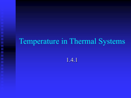 Temperature in Thermal Systems
