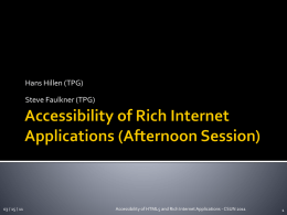 Accessibility of Rich Internet