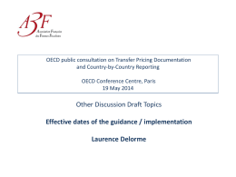 The OECD public consultation on the Discussion Drafts on