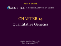 CHAPTER 14 Quantitative Genetics