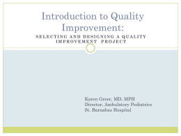 Introduction to Quality Improvement: