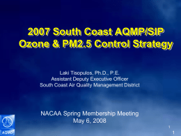 UPdate onf Draft 2007 AQMP Emissions
