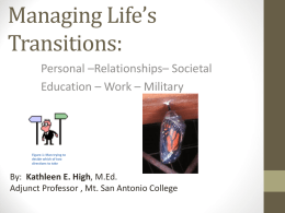 Managing Life’s Transitions: