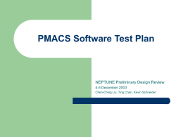 PMACS Software Test Plan - APL-UW Website