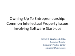 Owning-Up To Entrepreneurship: Intellectual Property