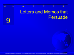 Letters and Memos that Persuade