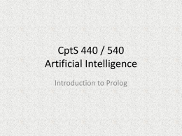 CptS 440 / 540 Artificial Intelligence