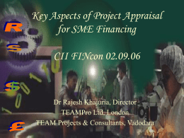 Key Aspects of Project Appraisal for SME Financing