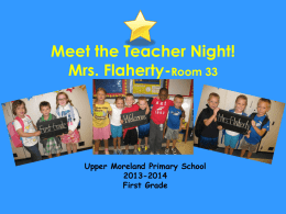 Meet the Teacher Night! Mrs. Christine Flaherty