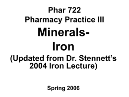 Phar 722 Pharmacy Practice III