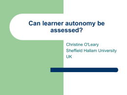 Should learner autonomy be assessed?